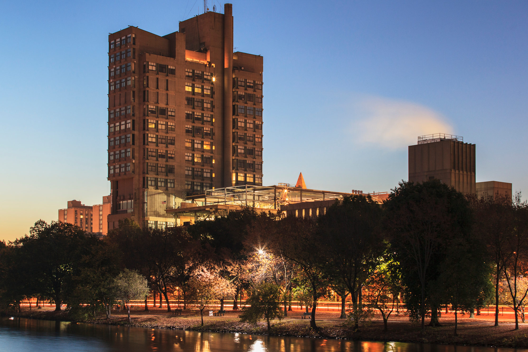 Storrow Drive in Boston with Boston University campus buildings in background