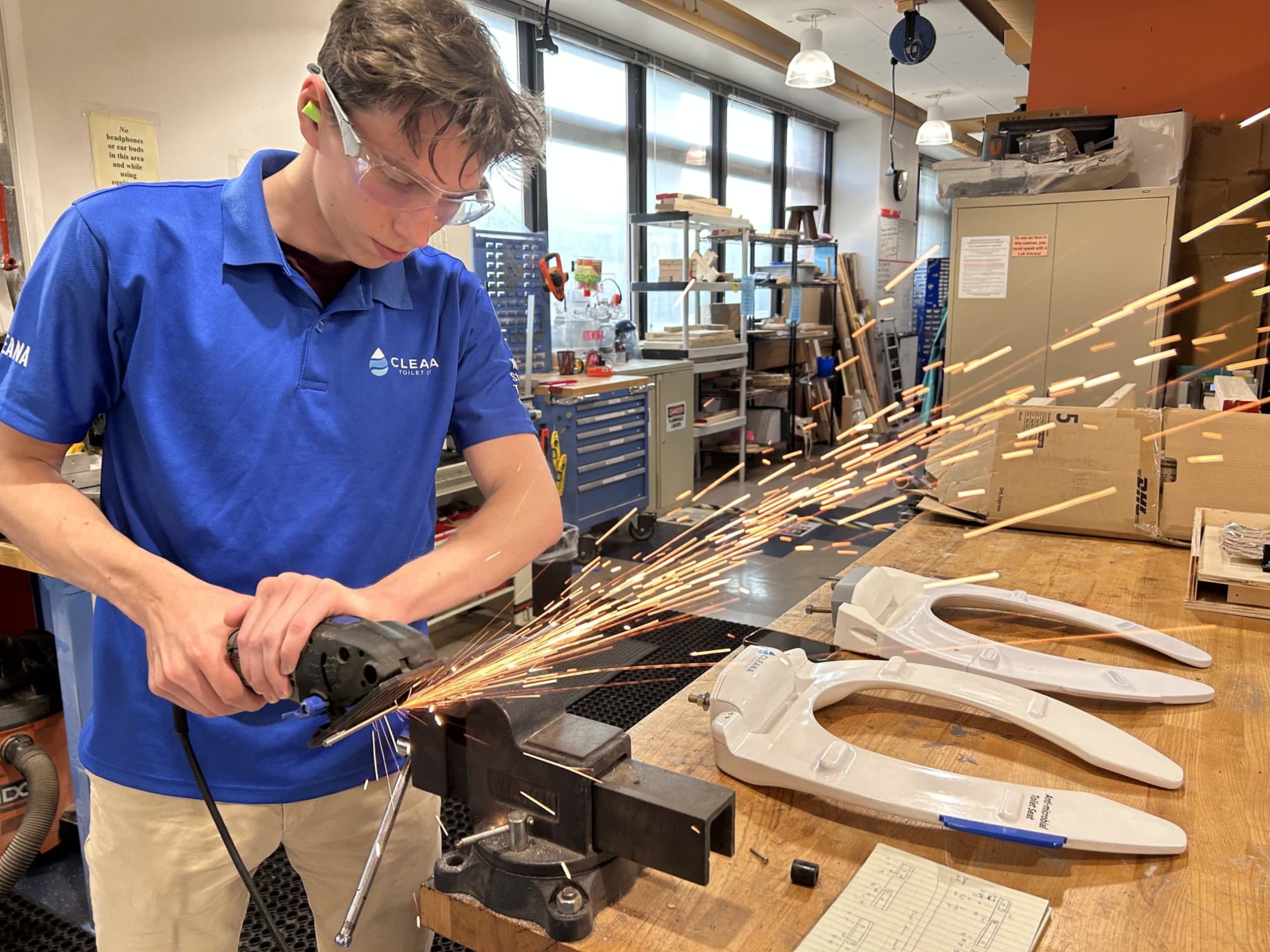 A Cleana employee works on their product.