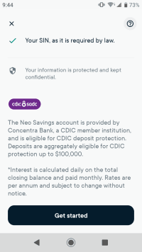 Savings account is provided by Concentra Bank