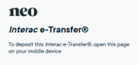 You cannot deposit an Interac e-Transfer on your desktop device