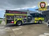 Hillsborough County Fire Rescue fire engines are painted "safety yellow." This fire engine is over 33 feet long and weighs roughly 42,000 pounds.