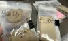 Plastic baggies containing mosquito egg samples marked with locations where the samples were taken