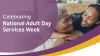 Celebrating National Adult Day Services Week - A Walk in Their World - Alzheimer's Day Event 2026 - A caregiver hugging an elderly person