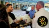 Corporal Brito, left, speaks with Rescue Chief Todd Carnell upon release from Tampa General Hospital.