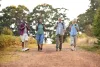 Elderly couples on an evening hike