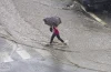 Person walking in flood waters