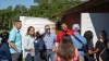 Participants on a military agricultural tour learn about job opportunities while visiting a farm in Hillsborough County.