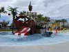 The splash pad at Lesley "Les'' Miller Jr. All People's Community Park & Life Center looks like a pirate ship and includes sensory play equipment that is inclusive and engaging for people of all physical abilities.