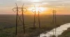 Power lines at sunset