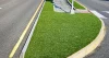 A median with artificial turf