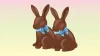 Illustration of two chocolate bunnies