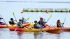 Kids out on the lake at Fishing Camp