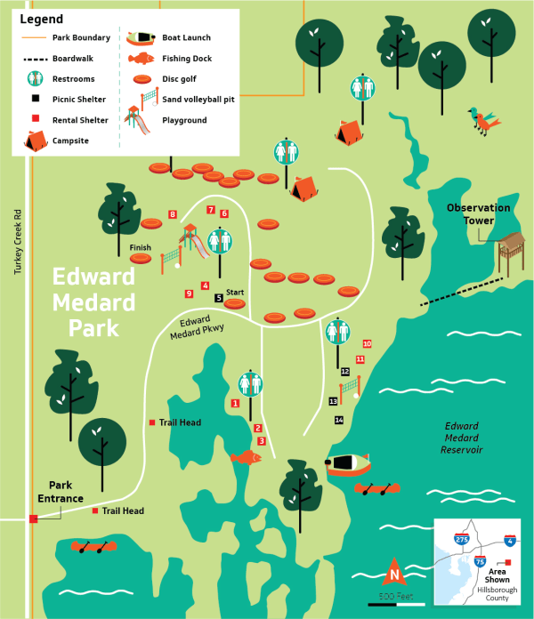 Edward Medard Park map with legend