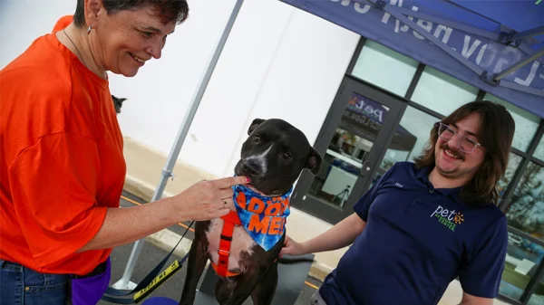 The Pet Resource Center shows off an adoptable dog at the 2026 Neighborhoods Expo