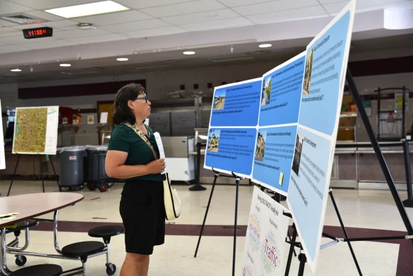 County residents looks over the Riverview Community Plan Update during a community meeting