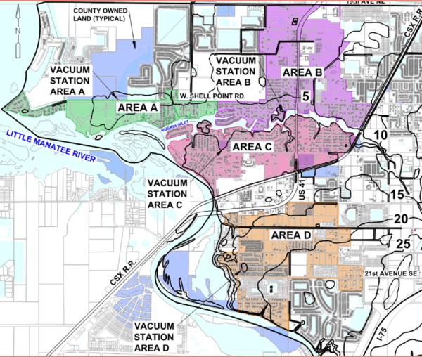 Ruskin project map - Areas A, B, C and D
