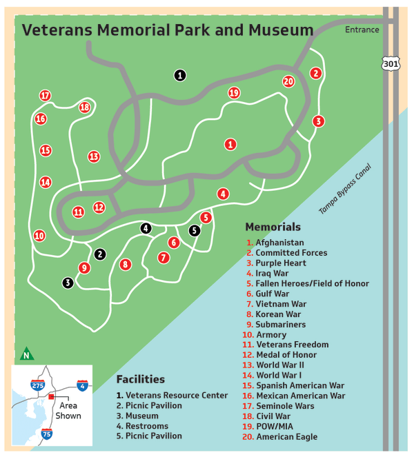 Veterans Memorial Park and Museum map