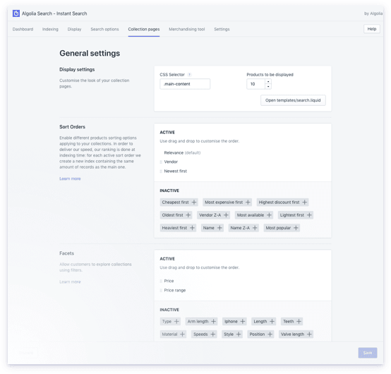 image general settings shopify