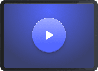 iPad illustration containing a play button