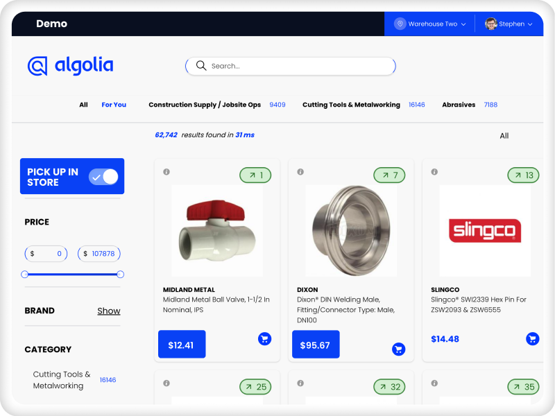 B2B search with AI personalization