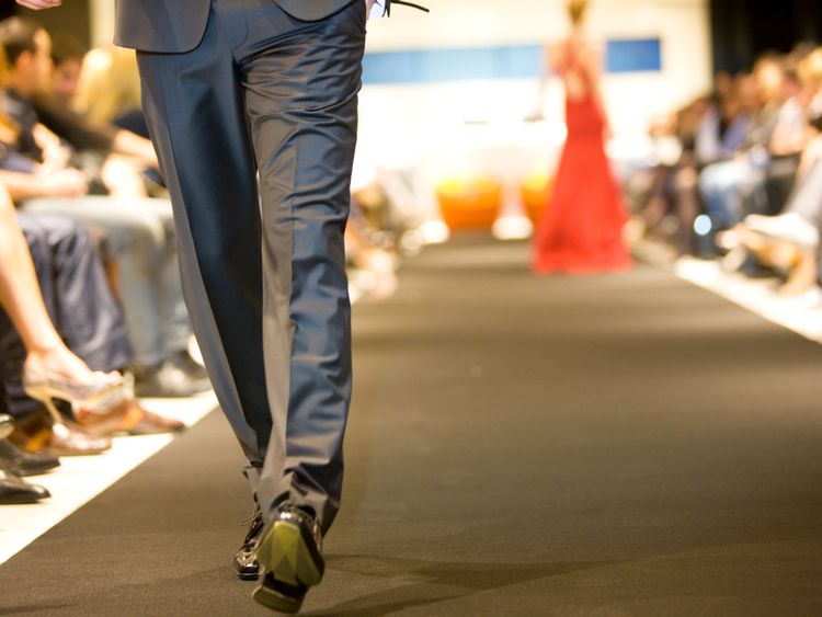 Man walking on the catwalk