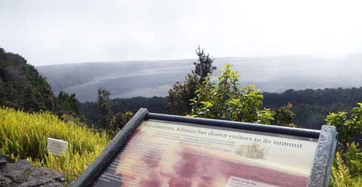 Dark, steamy, a beautiful orange glow just over the horizon. This is Kilauea Volcano which has been erupting non-stop since 1983. Kilauea volcano