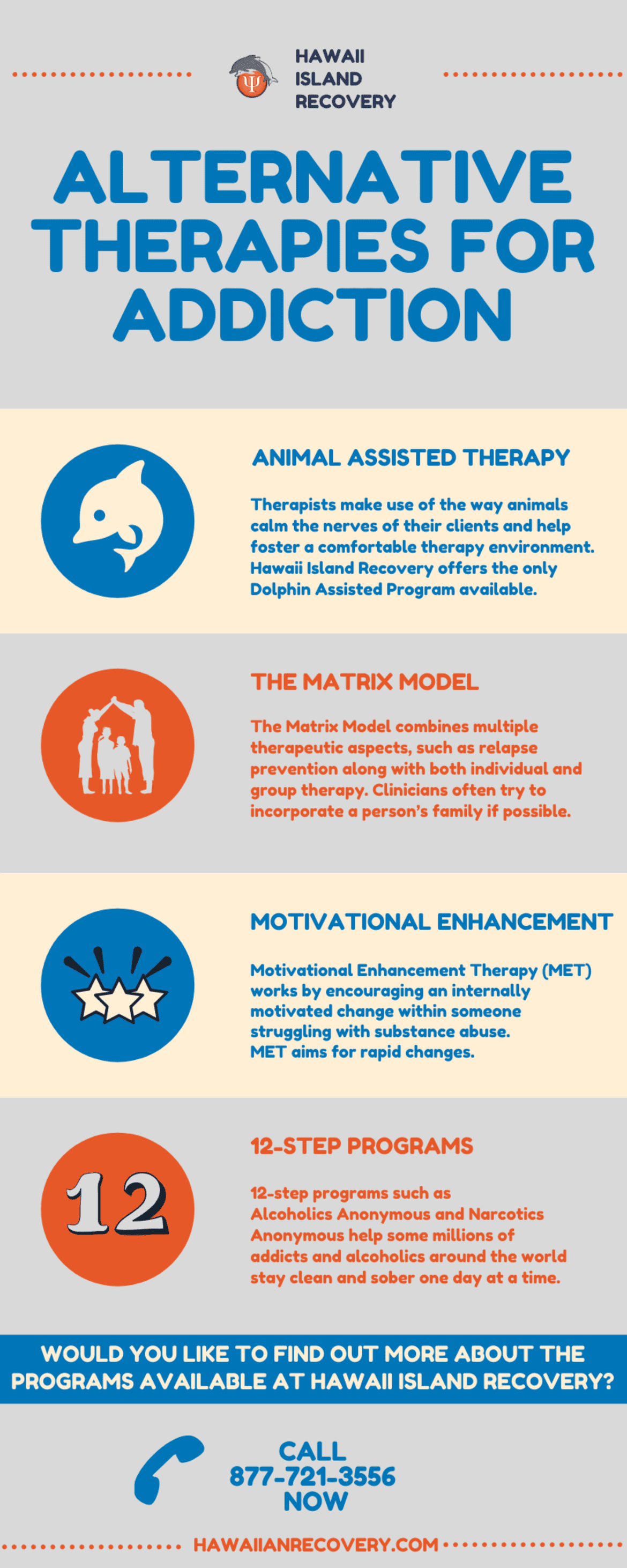 There are list of alternative therapies for addiction in Hawaii Alternative therapies for addiction