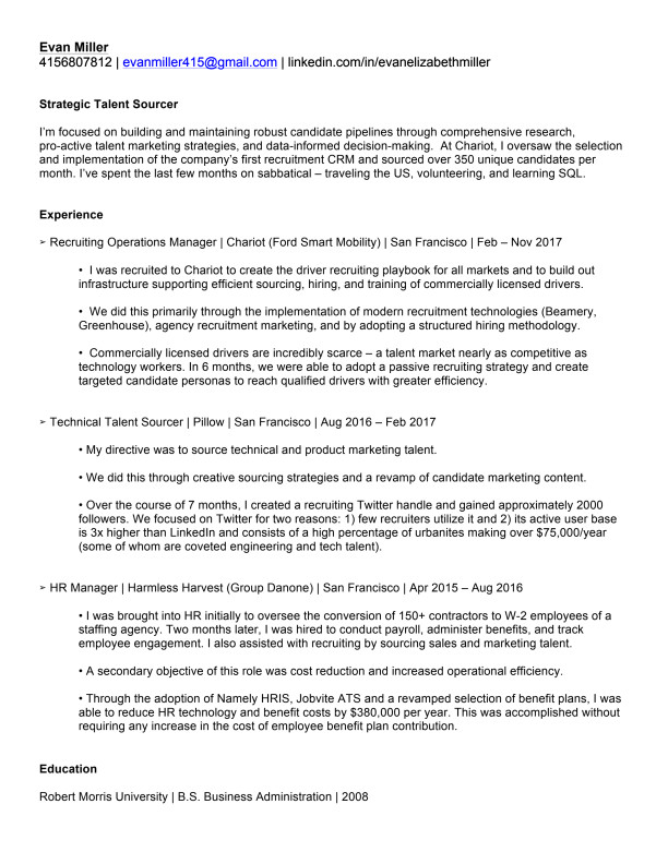 Evan Miller - Resume (Sourcing) - July 2018.pdf