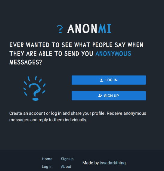 Front page of Anonmi