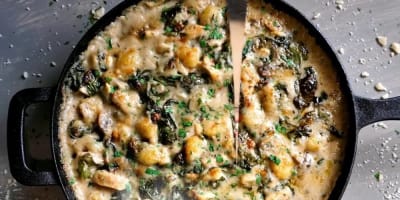 Egyserpenyős krémes csirke és gnocchi