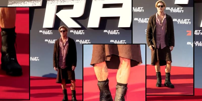 Brad Pitt szellős vászonszoknyája 