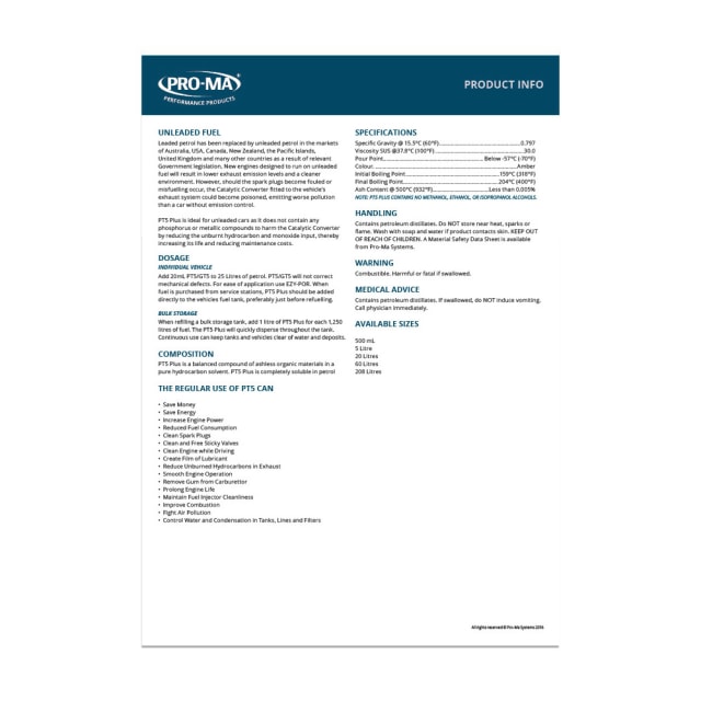 PT5/GT5 Plus - Product Info Sheet