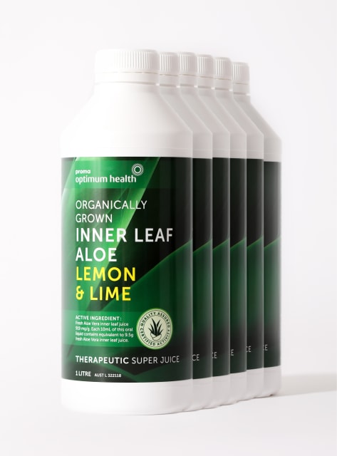 Lemon Lime, Organically Grown Inner Leaf Aloe Juice (6 x 1L)