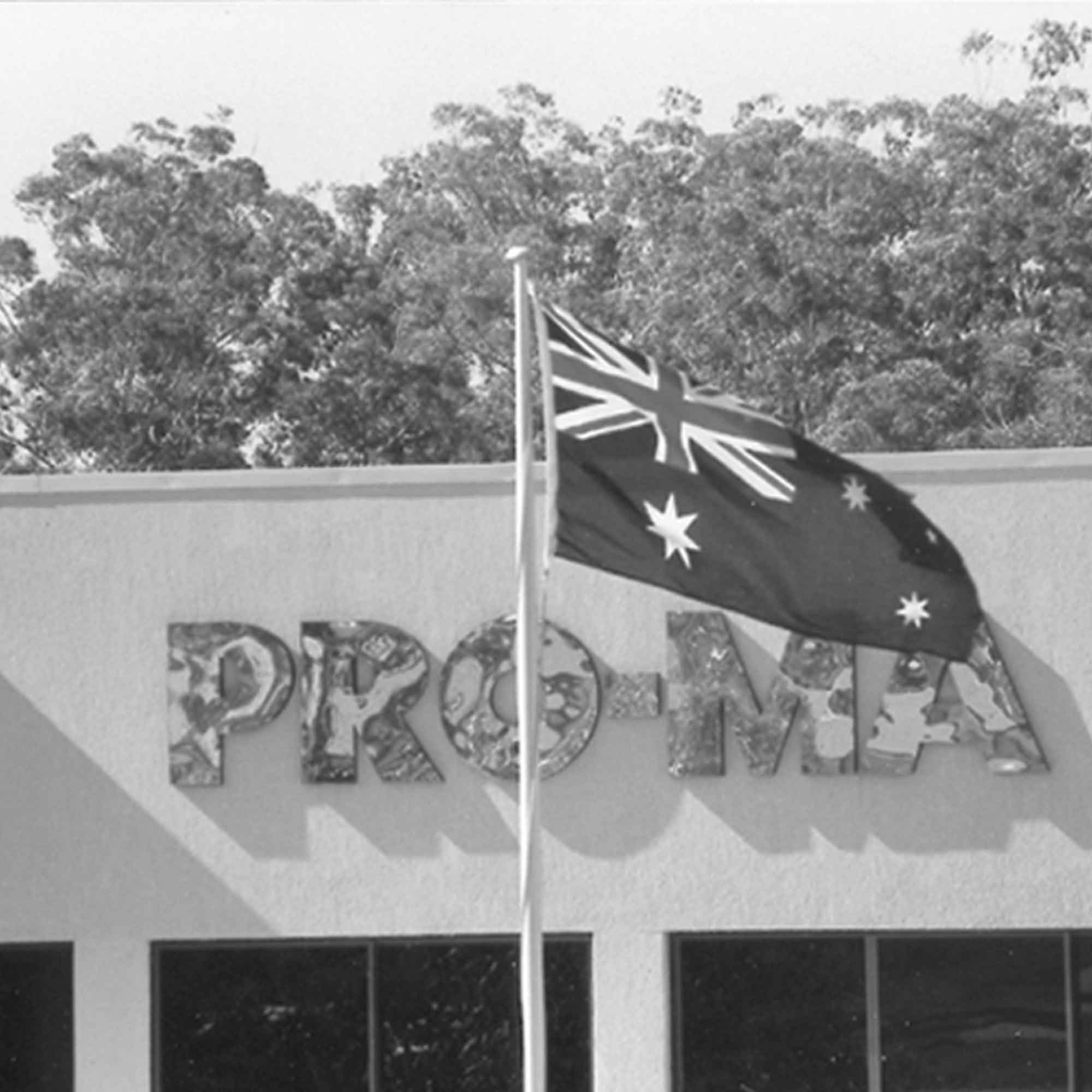 Proma Logo and Australian flag