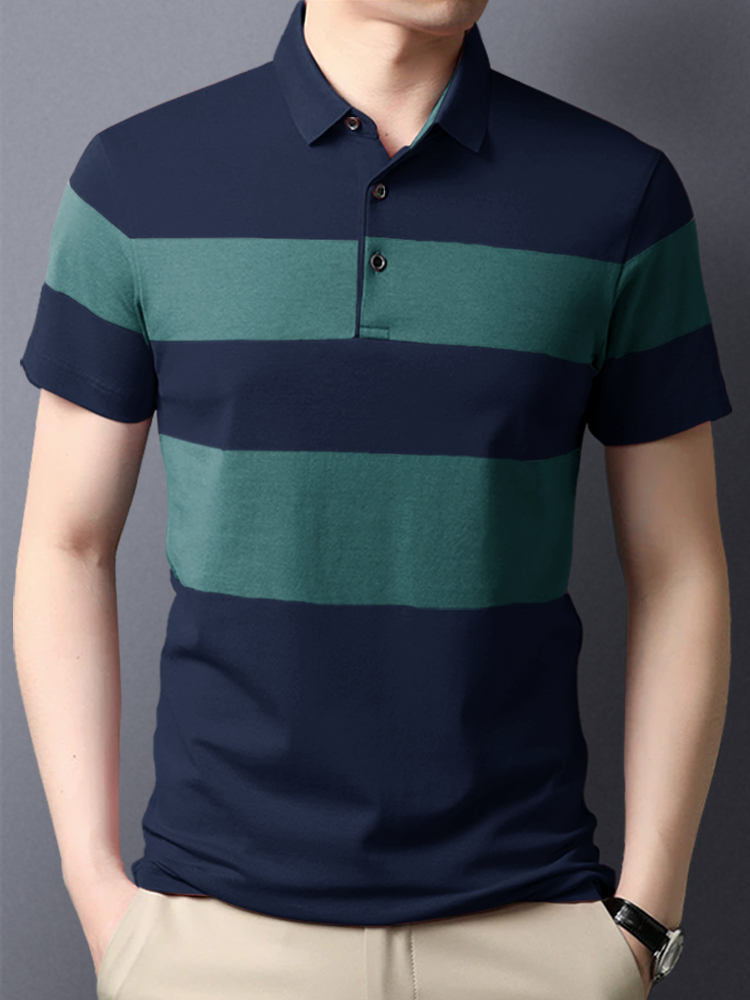 EKFX Blue Striped Polo Tshirts, Half Sleeves