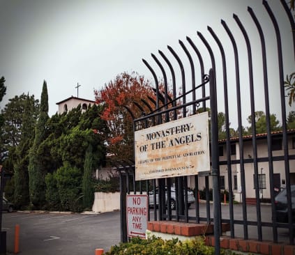 Monastery of the Angels Parking Lot Entrance