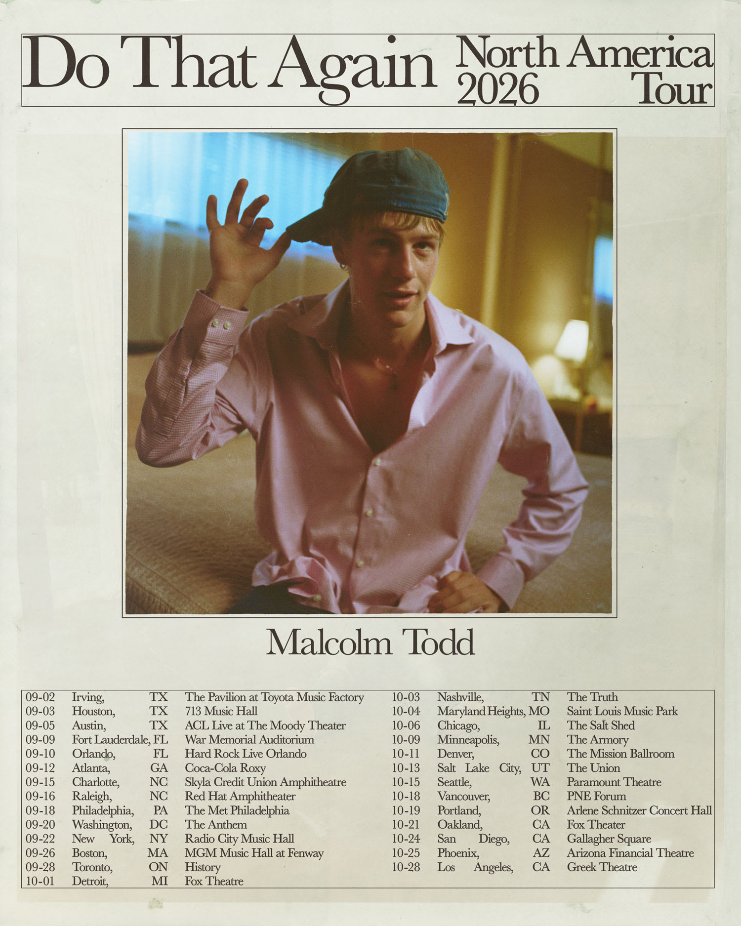 Malcolm Todd Makes Major Touring Moves