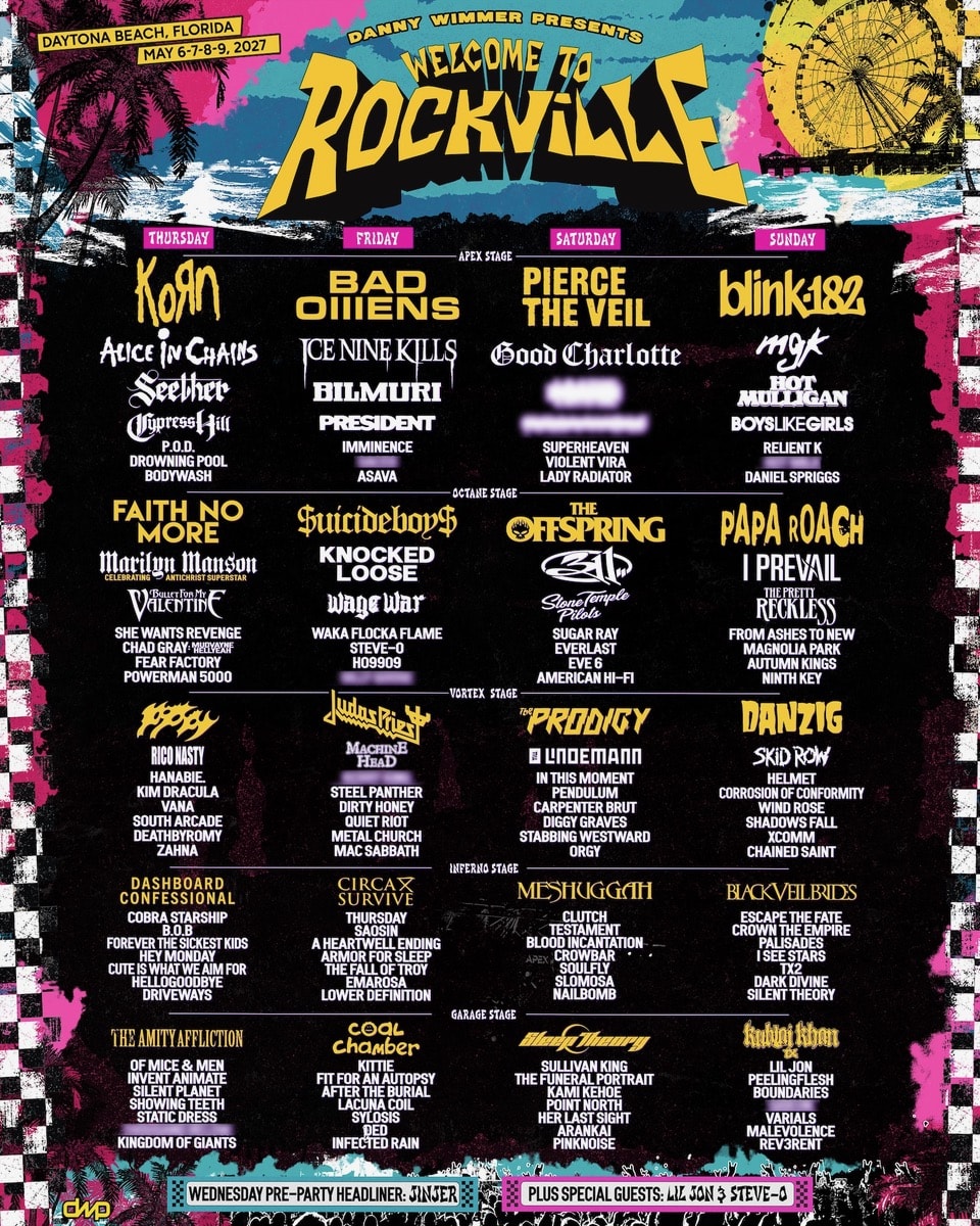 Korn, blink, Pierce Topline Welcome to Rockville