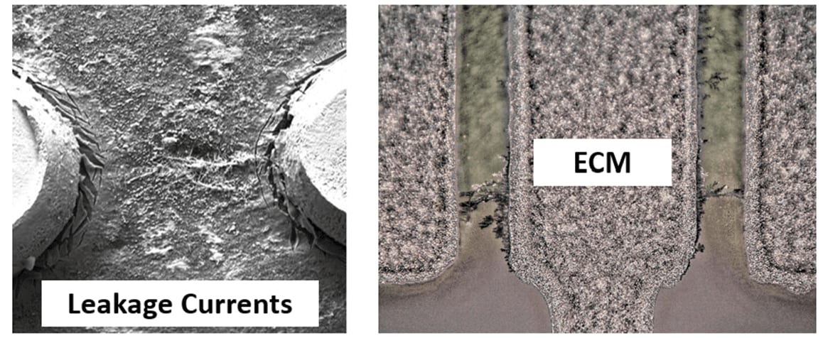 Moisture Retention Between Electronic Conductors