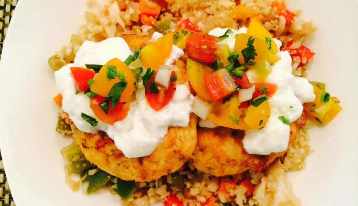 Salmon Cakes With Cauliflower Couscous Kenzai