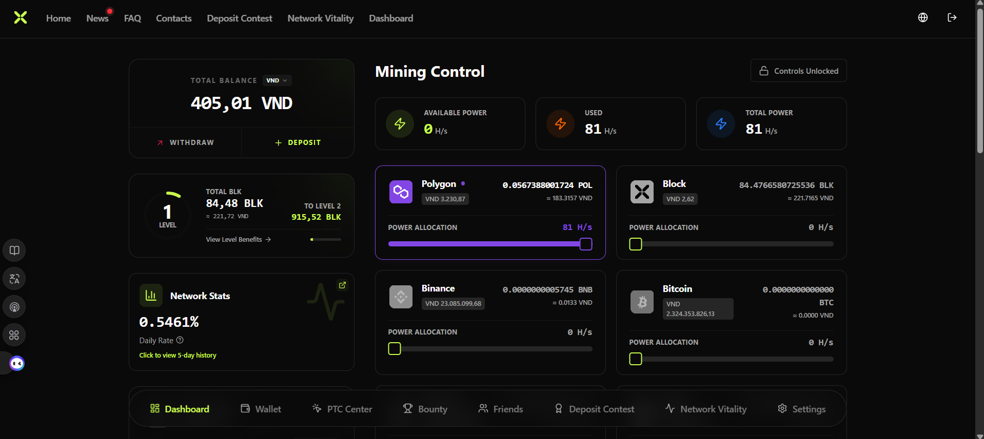WEB tự động đào coin lỏ (rút đc nên đăng)update