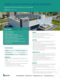 Sustainable Zurich Data Center | High-Density, Secure, and Efficient Campus