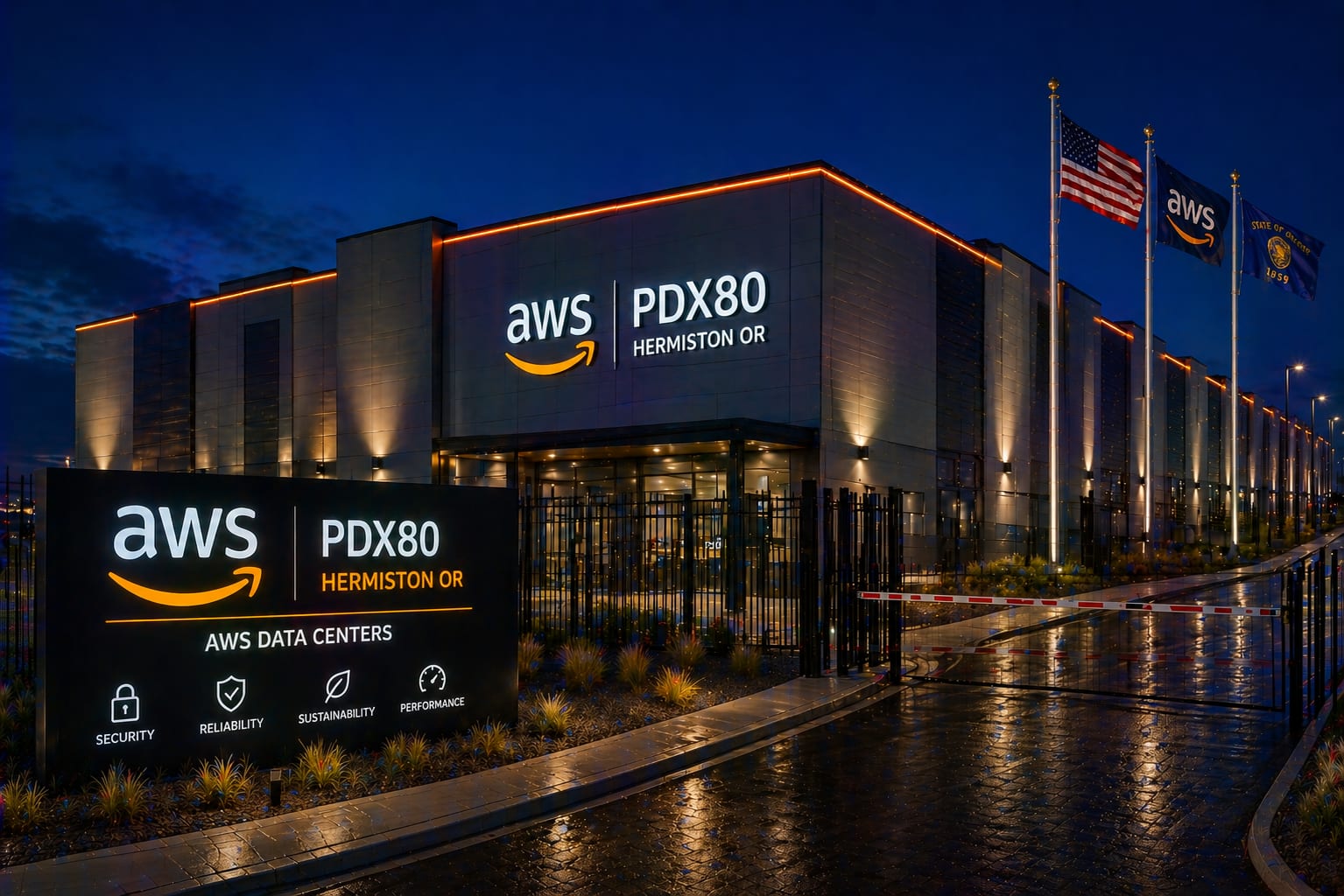 Amazon AWS Data Center in Hermiston Oregon