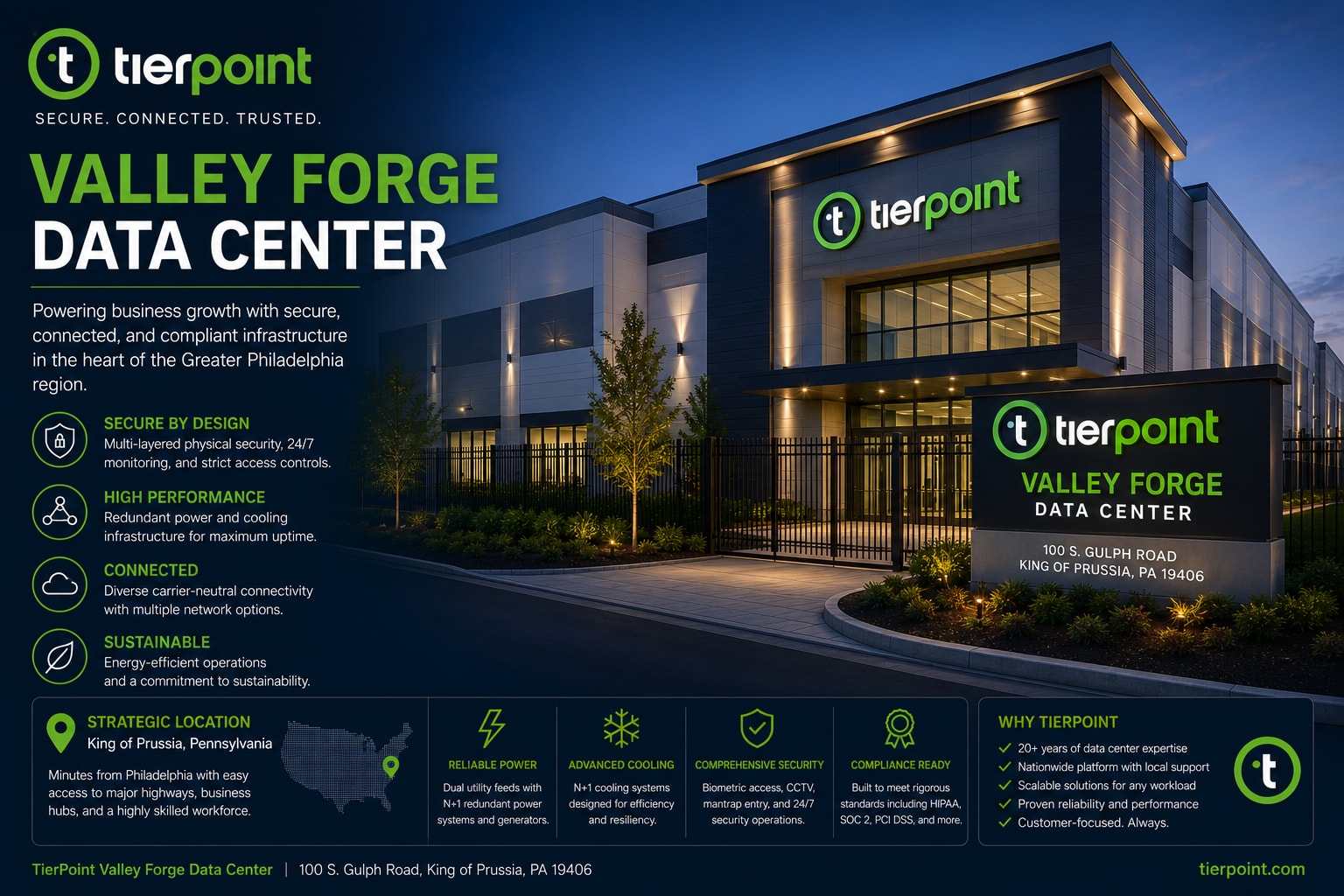 TierPoint Data Center in Audubon Pennsylvania