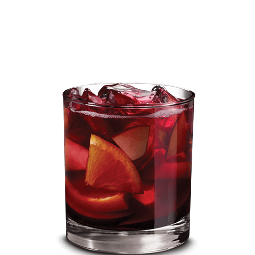 Apple Sangria Cocktail served with fresh fruit