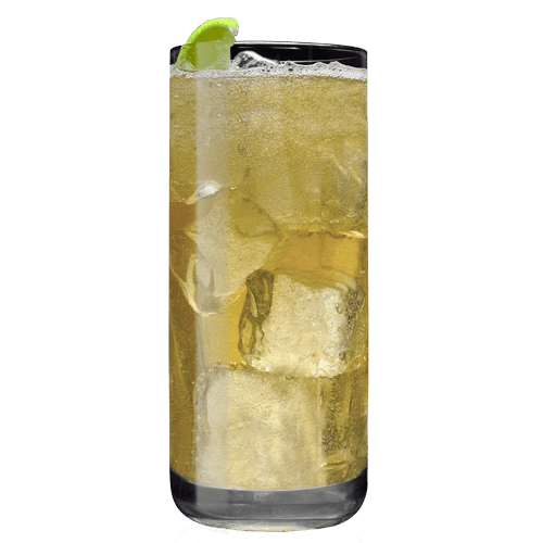 Gentleman & Ginger Cocktail served with lime wedge