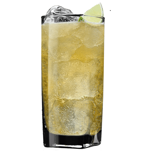 Jack and Ginger Cocktail served with lime wedge