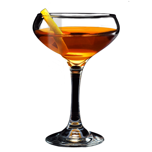 Tennessee Rye Manhattan Cocktail served with lemon peel