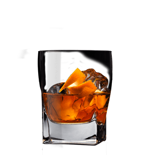 Single Barrel Old Fashioned Cocktail served with orange peel