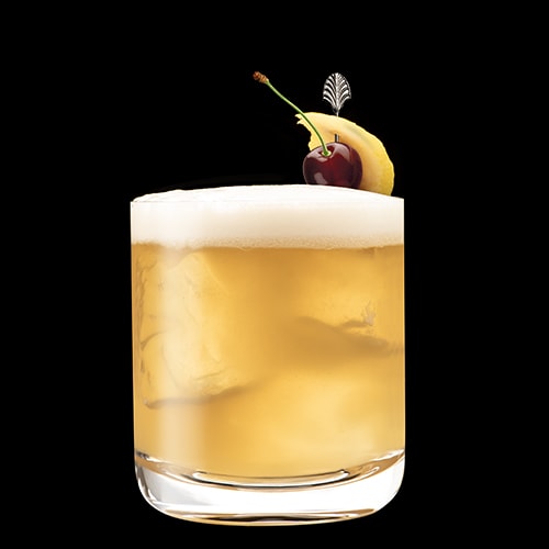 Gentleman's Sour Cocktail served with lemon wedge